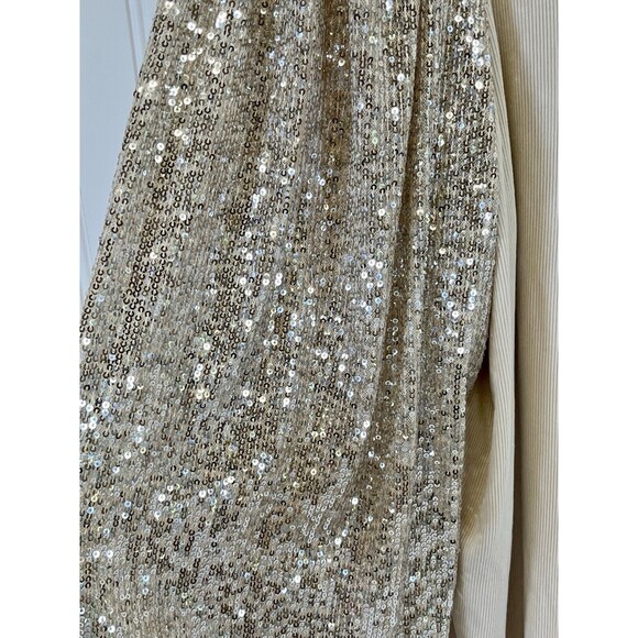 NWT Torrid Woman's Holiday Gold Sequin Long Sleeve‎  Top Champagne Sz 5X - Picture 2 of 10